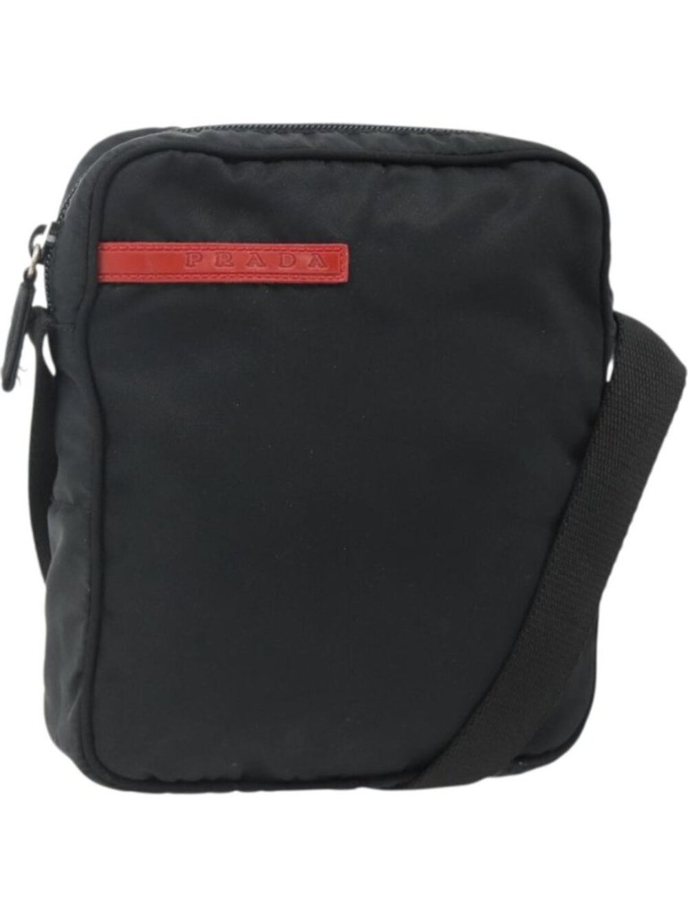 PRADA Sports Shoulder Bag Nylon Black Silver